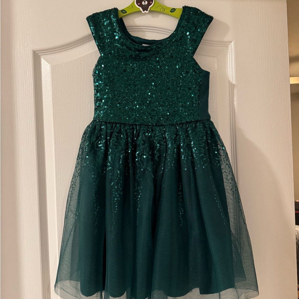 Cat & Jack Green Sequin Kids Formal Dress